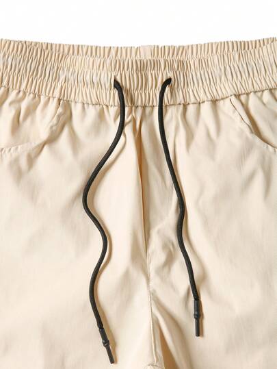 Manfinity Homme بناطيل رجالي بجيوب حمولة ذات خصر بسحاب وساق مستقيمة، بنطلون حمولة