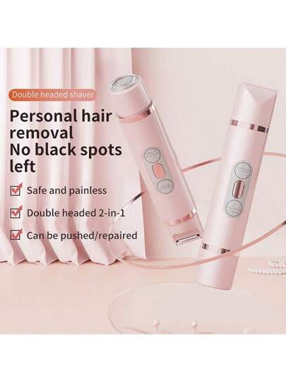 ماكينة حلاقة كهربائية للنساء متعددة الوظائف للاستخدام الرطب والجاف - محمول قابل للشحن لاسلكي باللون الوردي مع شفرات من الفولاذ المقاوم للصدأ - بشحن USB، حلاقة لطيفة