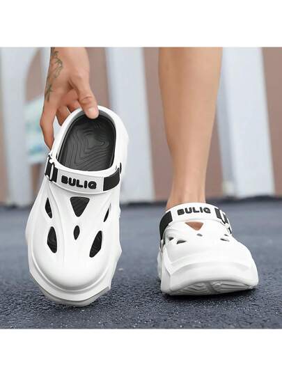 صندل رجالي صيفي للخارج ذو نعل سميك من مادة EVA للتهوية، أحذية كاجوال بلون أحادي للشاطئ والقيادة ، شباشب أصابع مغلقة