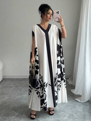 فساتين حريمي Rafferiza فستان نسائي فضفاض أنيق ذو ياقة على شكل v