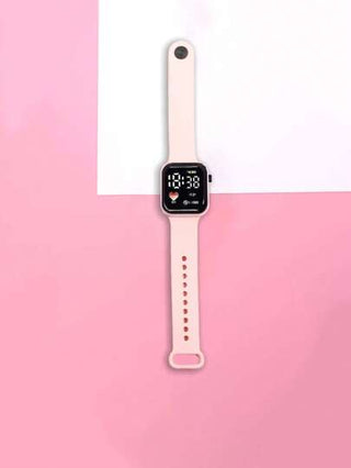 ساعة رياضية إلكترونية LED كاجوال TPU بتصميم قلب مناسبة للأطفال/الشباب والطلاب، مناسبة للاستخدام اليومي قطعة واحدة