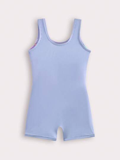 بذلة سباحة قطعة واحدة بطباعة ألوان مختلطة موضة جديدة للفتيات الصغيرات