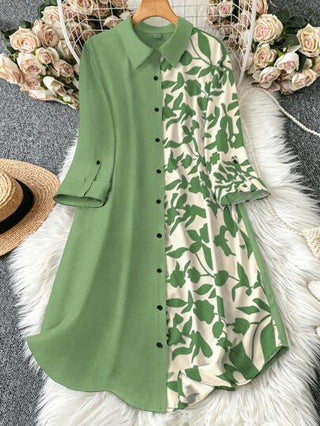 Clasi فستان صيفي عادي مطبوع منسوج للنساء