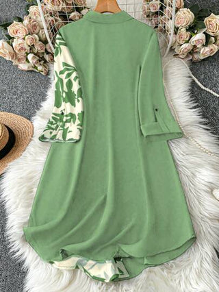 Clasi فستان صيفي عادي مطبوع منسوج للنساء