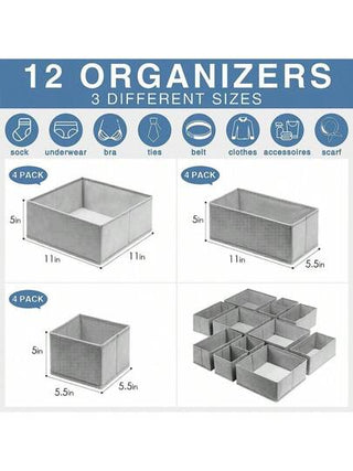 6 قطع /قطعة واحدة صناديق تخزين قماشية قابلة للطي، منظم لأدراج الخزانة للملابس والملابس الداخلية والجوارب والسراويل الداخلية والمناشف والربطات