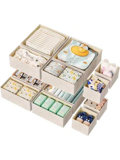 6 قطع /قطعة واحدة صناديق تخزين قماشية قابلة للطي، منظم لأدراج الخزانة للملابس والملابس الداخلية والجوارب والسراويل الداخلية والمناشف والربطات
