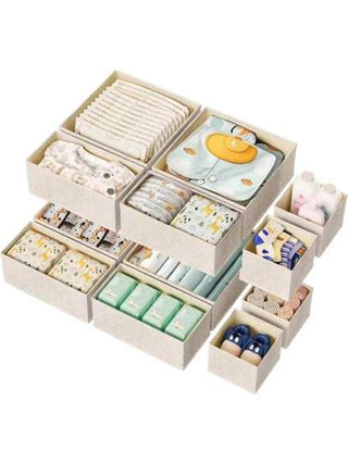 6 قطع /قطعة واحدة صناديق تخزين قماشية قابلة للطي، منظم لأدراج الخزانة للملابس والملابس الداخلية والجوارب والسراويل الداخلية والمناشف والربطات