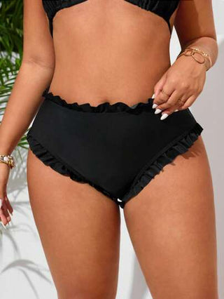 Swim Lushoire سيدات بحجم كبير ذات تفاصيل كشكشة على بدلة السباحة للإجازة الرسمية