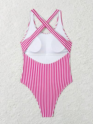 مايوه حريمي قطعة واحدة Swim SPRTY ملابس شاطئ للنساء، ملابس صيفية جديدة للنساء بدون أكمام وظهر مرصع بشريط، بدلة سباحة رياضية عادية قطعة واحدة