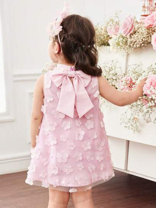فساتين بيبي فستان أنيق مزركش بأزهار بلا أكمام للطفلة، ملابس صيفية