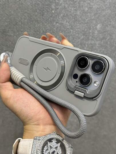 قطعة واحدة حافظة هاتف فاخرة بقوس كاميرا ويد بطول قصير من السيليكون الناعم، مغناطيسية بتصميم البرق لهواتف آيفون 16، 15، 14، 13، 12، 11 برو ماكس بلس