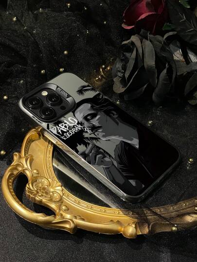 غطاء هاتف جرافيكي مطبوع برجل غامز بألوان متناقضة ، غطاء واقي مطبوع بنص عصري ، متوافق مع آيفون 11/12/13/14/15/16/16 برو/16 برو ماكس وسامسونج A05/A15/A25/A35/A53/A54/A55/S23/S24