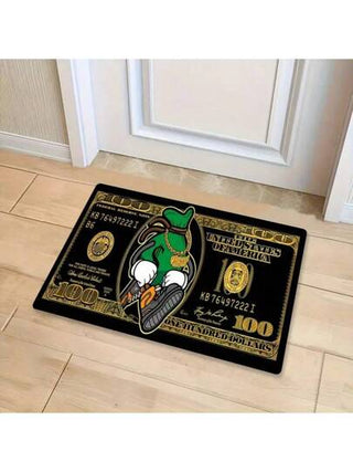 سجادة فلانيل بنمط فاتورة 100 دولار - ناعمة ، قابلة للغسل في الغسالة ، مقاومة للبهتان ، لغرف المعيشة والنوم والمطبخ والممرات والمكاتب والمطاعم والحمامات ، داخلي/خارجي ، حصيرة زخرفية متعددة الاستخدامات للمنزل والفندق والمكتب - زينة/هدية/زخرفة عيد الميلاد