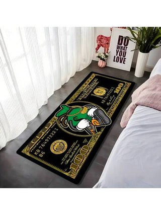 سجادة فلانيل بنمط فاتورة 100 دولار - ناعمة ، قابلة للغسل في الغسالة ، مقاومة للبهتان ، لغرف المعيشة والنوم والمطبخ والممرات والمكاتب والمطاعم والحمامات ، داخلي/خارجي ، حصيرة زخرفية متعددة الاستخدامات للمنزل والفندق والمكتب - زينة/هدية/زخرفة عيد الميلاد