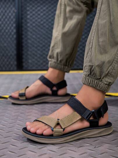 صنادل رجالية مفتوحة الأصابع، قابلة للتنفس، مريحة ومضادة للانزلاق، مناسبة للأنشطة الخارجية كالنزهات والتنزه، مناسبة للربيع/الصيف