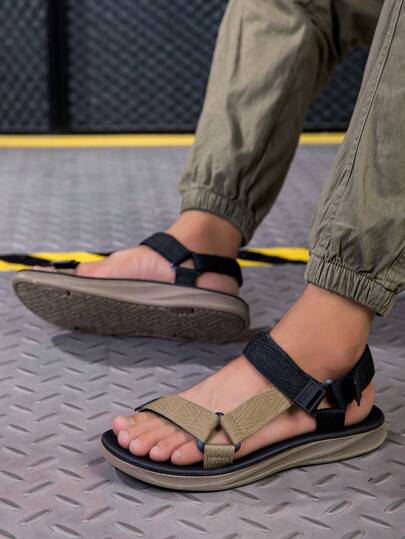 صنادل رجالية مفتوحة الأصابع، قابلة للتنفس، مريحة ومضادة للانزلاق، مناسبة للأنشطة الخارجية كالنزهات والتنزه، مناسبة للربيع/الصيف