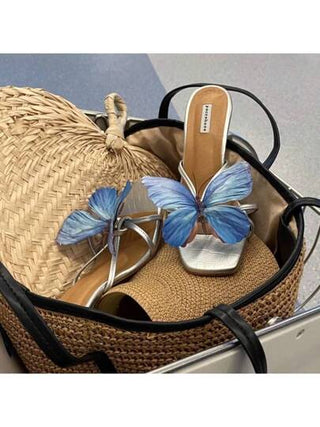 ربيعية وصيفية جديدة، مشبك حذاء بشرائح وزهور مزركشة بألوان وردي وبنفسجي وأزرق على شكل فراشات، قابل للتثبيت والإزالة، أنيقة لذات الحذاء الكعب العالي، أحذية صنادل للتنزه والسفر مزينة بالزهور والإكسسوارات
