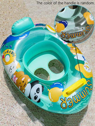 قطعة واحدة حلقة سباحة قابلة للنفخ على شكل قارب كرتوني