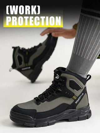 أحذية أمان برأس من الصلب للرجال، مضادة للانزلاق ومقاومة للثقب والصدمات، أحذية عمل خفيفة الوزن للسلامة في البناء والمستودعات والإصلاحات اليومية والبستنة