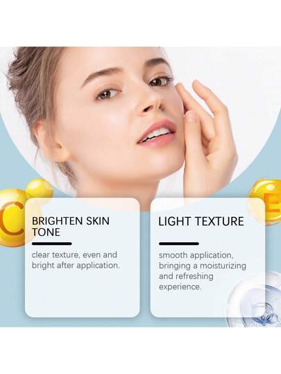 مصل فيتامين سي للوجه، 30 مل جوهر مرطب منشط ومنير للبشرة