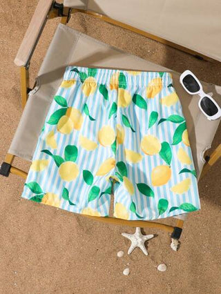 مايوه أولادي سروال فضفاض للسباحة/الشاطئ للصبي المراهق مطبوع برسوم كرتونية