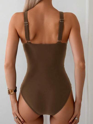 مايوه حريمي قطعة واحدة Swim Chiccia بذلة سباحة قطعة واحدة بدون أكمام ولون واحد للنساء ، رحلة واستجمام في الشاطئ