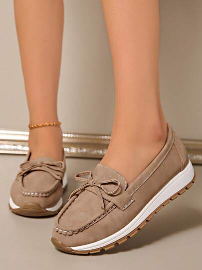 أحذية أوكسفورد حريمي أحذية أمهات ربيع/خريف 2025 الجديدة، أحذية كاجوال مريحة ناعمة بطراز كوري أسلوب مفتوح، بتصميم رأس مستدير، رباط، هافورد متعددة الاستخدامات، اخدم سميك