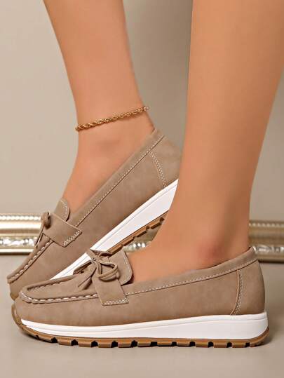 أحذية أوكسفورد حريمي أحذية أمهات ربيع/خريف 2025 الجديدة، أحذية كاجوال مريحة ناعمة بطراز كوري أسلوب مفتوح، بتصميم رأس مستدير، رباط، هافورد متعددة الاستخدامات، اخدم سميك