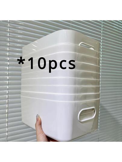 10 قطعة مجموعة صندوق تخزين متعدد الوظائف ، علب تخزين بلاستيكية قوية للمستحضرات التجميلية ، الوجبات الخفيفة ، المطبخ ، الحمام ، غرفة السكن ، صناديق تخزين و سلال و حاويات لتنظيم المنزل