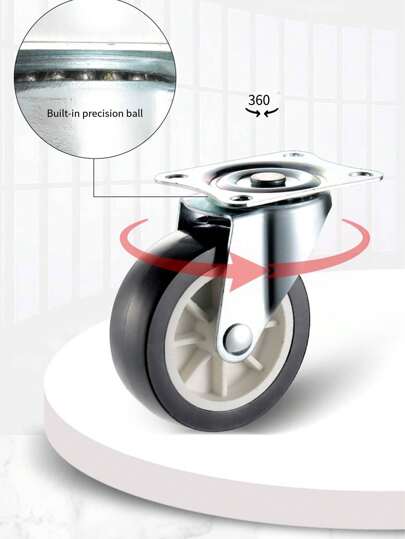 أثاث مكتبي مجموعة من عجلات دوارة متعددة الاتجاهات، عجلات صامتة، بكرات كروية من الراتينج، تركيب لاصق، قدرة حمل عالية، مناسبة لحاويات القمامة وصناديق التخزين والأصص وطاولات الشاي والأثاث دون الحاجة للحفر، لوازم المدرسة، العودة للمدرسة