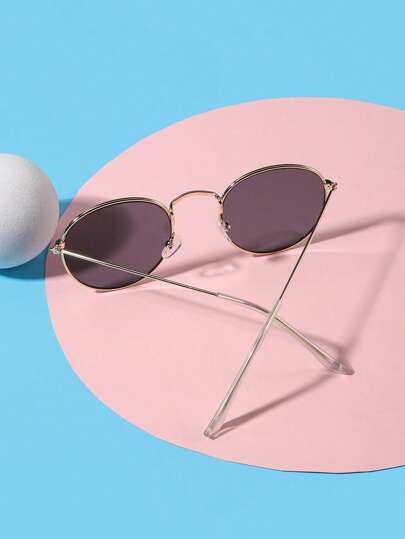 1 نظارة معدنية دائرية أنيقة باللون الذهبي لكبار السن العمر 14-16 سنة للخروجات والمناسبات وتناسب التنكرات