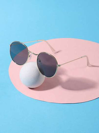 1 نظارة معدنية دائرية أنيقة باللون الذهبي لكبار السن العمر 14-16 سنة للخروجات والمناسبات وتناسب التنكرات