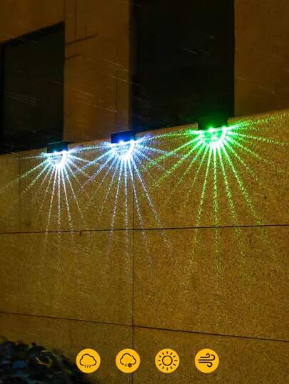 ضوء جدار يعمل بالطاقة الشمسية، بوضعين إضاءة دافئة وتغيير لون إلى 7 ألوان، ضوء سلم يعمل بالطاقة الشمسية، ضوء حديقة مقاوم للماء، مناسب للباتيو والسلالم والممرات والمداخل والحديقة