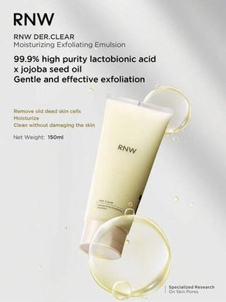 RNW جل تقشير حمض اللاكتوبيوني سعة 150 مل، DER. CLEAR
