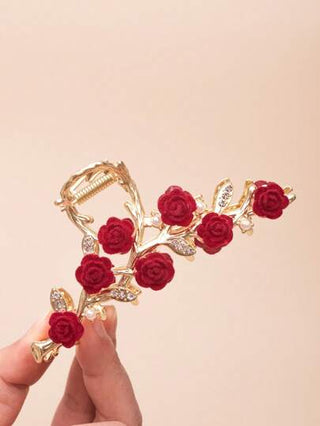 1 قطعة مشبك شعر من السبيكة على شكل فراشة ولؤلؤ بديكور الكاميليا ، اكسسوار شعر أنيق وعصري لاستخدام يومي، مناسب لتسريحات الشعر المرفوعة "، عيد الحب