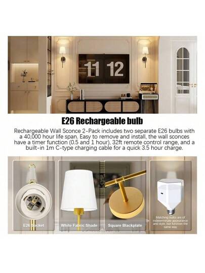 مصباح حائطي نوردي محمول كهربائيًا ذو لمبة RGB قابلة للإزالة والشحن لاسلكيًا، لتضاءة غرف النوم والأروقة والممرات الداخلية، مصباح ليلي جانبي منزلي، مصباح حائطي زخرفي عند مدخل المنزل، أضواء زخرفية داخلية