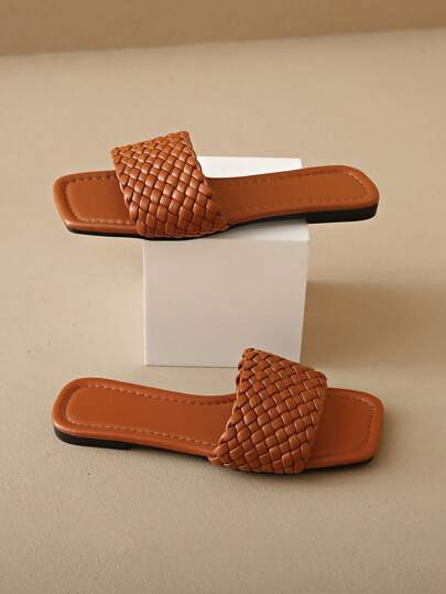 الشبشب المنسوج مسطح أسلوب عطلة المرأة الأزياء, مريح وأنيق، أحذية شاطئ قابلة للتنفس, لون بني فاتح/أسود/أبيض/وردي/أرجواني/أحمر انزلاقي متراخرمضان