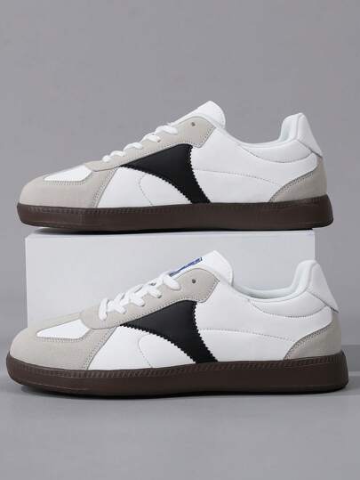 أحذية رياضية خفيفة الوزن ذات سُلاسة للرجال، أحذية كاجوال برباط مسطح بأصابع مستديرة