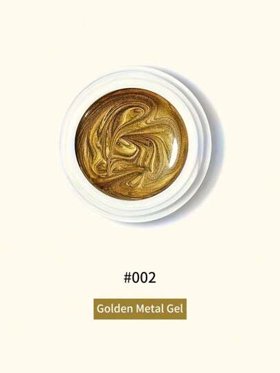 2 حبة لون جل أظافر معدني مرسوم، لاصق معدني مرن مرسوم ، طلاء رسم بأشكال مجسمة جل UV ، تأثير مرآة سحرية، للمناكير DIY