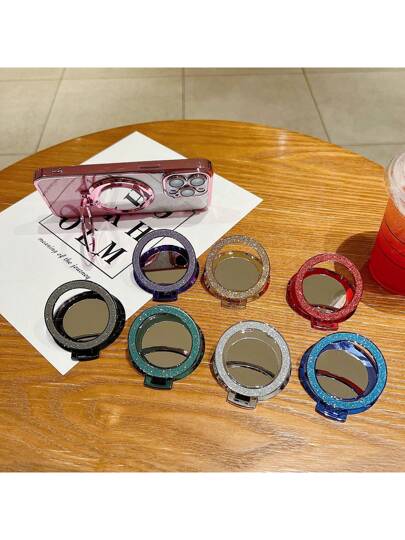 علبة هاتف مغناطيسية عالمية ذات بنية معدنية مع ملمس قرص مضغوط ، لامعة ، مرآة وحامل خاتم ، تصميم رفيع جدا متوافق مع وهواتف Android ، هدية لأعياد الميلاد والأسرة والأصدقاء ، حامل خاتم الإصبع ، مقبض الهاتف ، ملحقات الهاتف