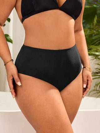 Swim Basics سراويل بيكيني ذات لون واحد مقاسات كبيرة ل- الشاطئ والعطلات