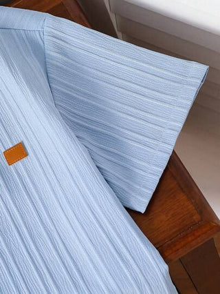 SHEIN بذلة قصيرة الأكمام قطعتين من نسيج ناعم ملمس لصبي المراهق، مناسبة للتنقل والمدرسة والاستخدام اليومي العادي والرياضة في الهواء الطلق خلال فصلي الربيع والصيف والرحلات البحرية