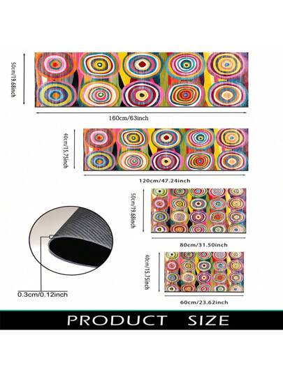 1 قطعة، بساط من البوليستر مزخرف بطراز زهري بوهيمي مانع للانزلاق، مناسب للمطبخ وغرفة المعيشة والمدخل، ديكور المنزل