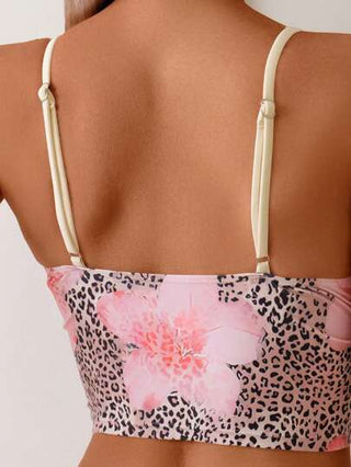 طقم تانكيني حريمي Swim قطعتان من ملابس السباحة للنساء، بتصميم مخفّف وممشّط لحمام الينابيع الساخنة/منتجع الشاطئ