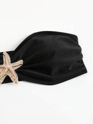 Swim Oasis طقم زائد الحجم 3 قطع، توب كامي بلون واحد مع بكيني وتنورة قابلة للإزالة، بتصميم أنيق وبسيط، ملابس سباحة للنساء مناسبة للشاطئ والمنتجعات الصيفية