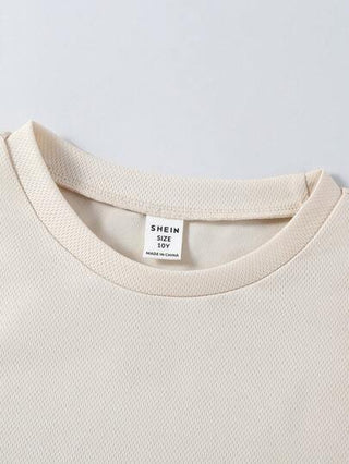 SHEIN 3 قطع من تيشيرتات بياقة طاقم للحدث الصيفي للأولاد المراهقين مع رسوم مزخرفة