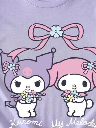ملابس بناتي HELLO KITTY AND FRIENDS | تيشيرت بأكمام قصيرة بسيط وكاجوال بطباعة رسومات كرتونية مناسب للفتيات المراهقات في الصيف