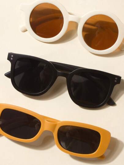 3 نظارات أطفال أنيقة + 3 حافظات نظارات ،نظارات أطفال أنيقة للأولاد والبنات ،باردة وجميلة ،هدايا نظارات الأطفال الأنيقة ،إكسسوارات الربيع والصيف