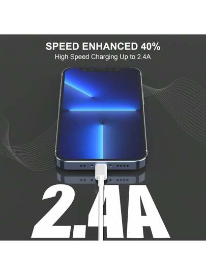 1/ 3 قطع كبل شحن سريع 20 واط بطول 100 سم/3.3 قدم، لنقل بيانات عالي السرعة متوافق مع أجهزة آيفون 14 و13 و12 و11 وXS و XR و8 و7 و6، آيباد