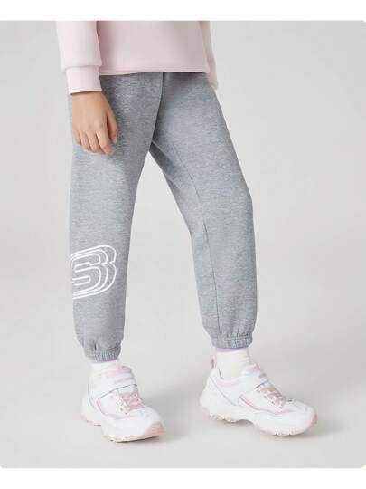 Skechers بناطيل جوغر خصر رباط مع طباعة أحرف مبطن حراريًا للأولاد